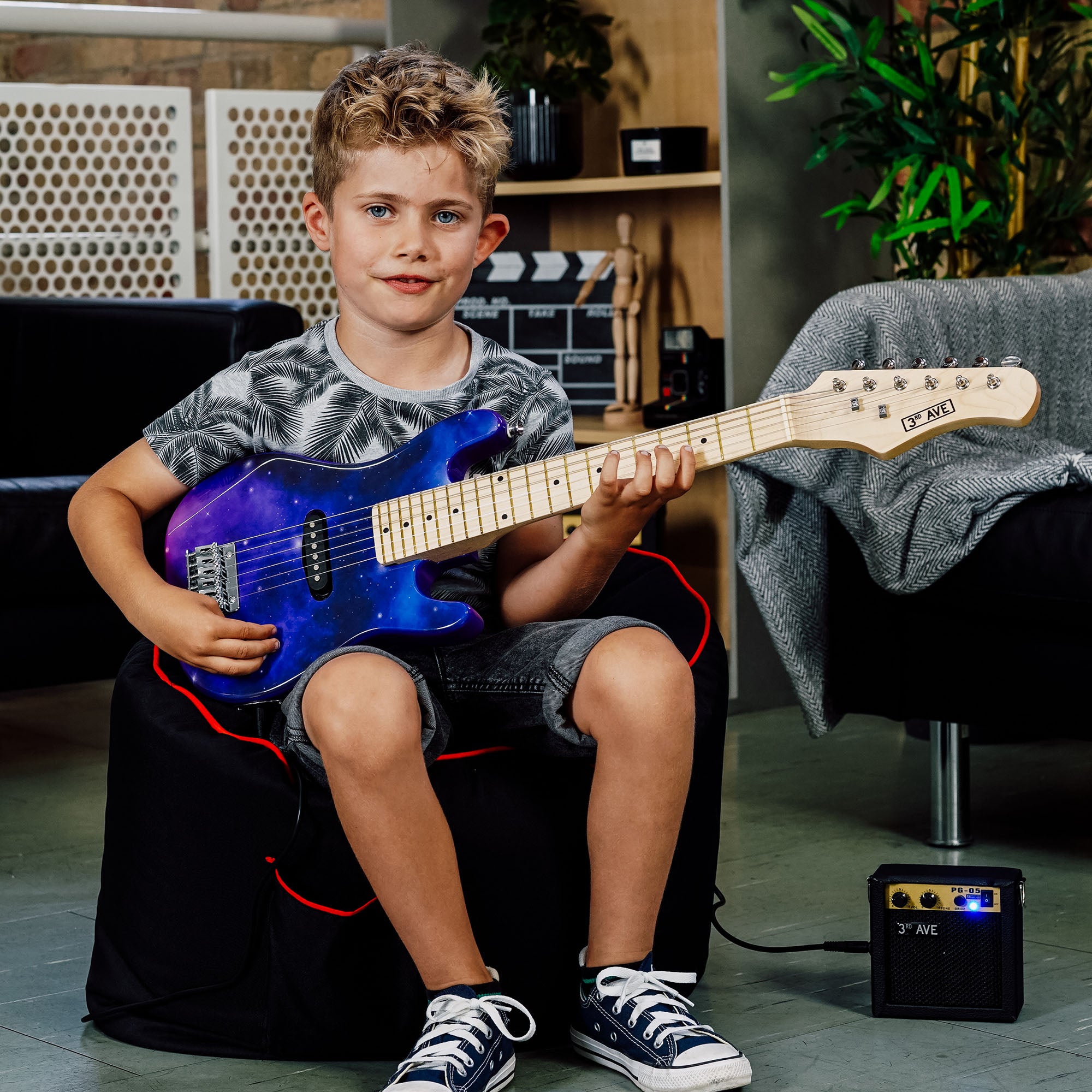 3rd Avenue Junior Electric Guitar Pack Pink Electric Guitars#Colour_Galaxy