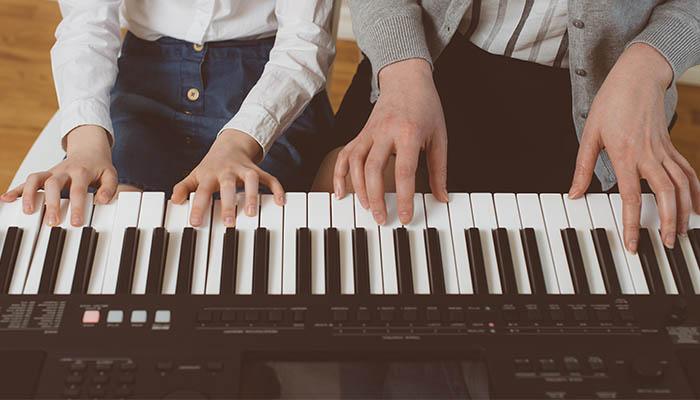 playing keyboard