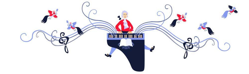 Mozart playing piano