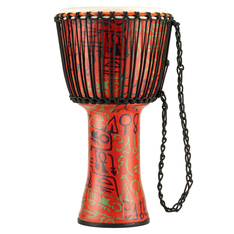 MEINL Percussion Rope Tuned 12" Djembe - Pharaoh's Script, Large - Goat Skin Head