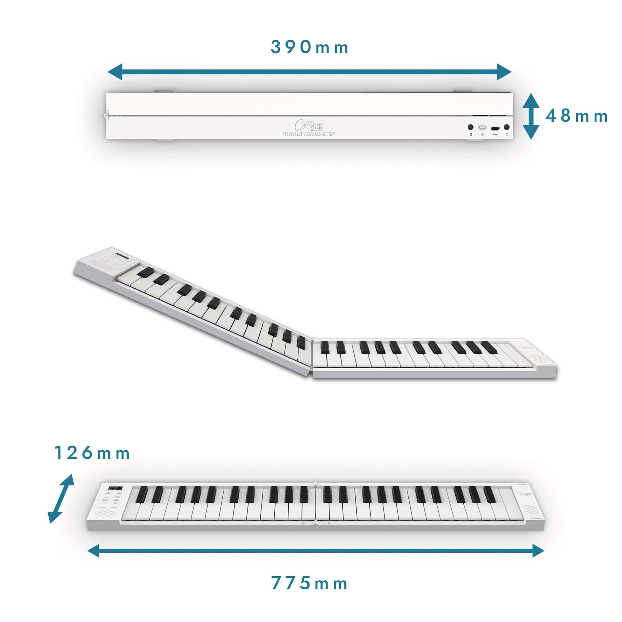 Carry-On 49 Key Touch Sensitive Folding Piano#Colour_White