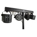 QTX Portable DJ Lighting Kit with Wash Lights, Derby Effects and Stand