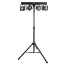QTX Portable DJ Lighting Kit with Wash Lights, Derby Effects and Stand