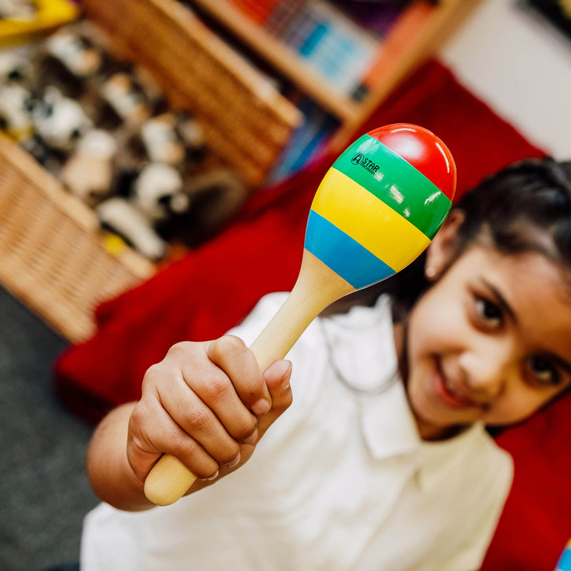 A-Star Multi Coloured Wooden Maracas