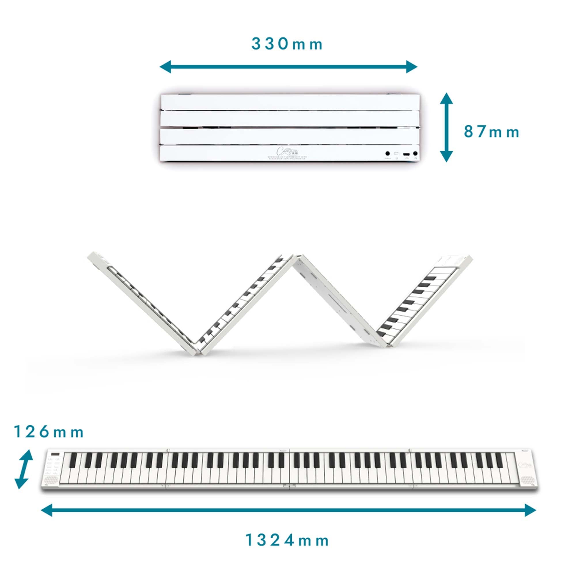 Carry-On 88 Key Touch Sensitive Folding Piano#Colour_White