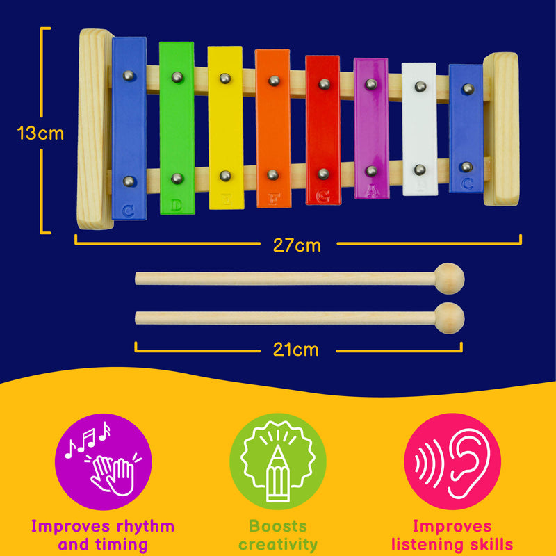 A-Star 8 Note Glockenspiel - Coloured Keys