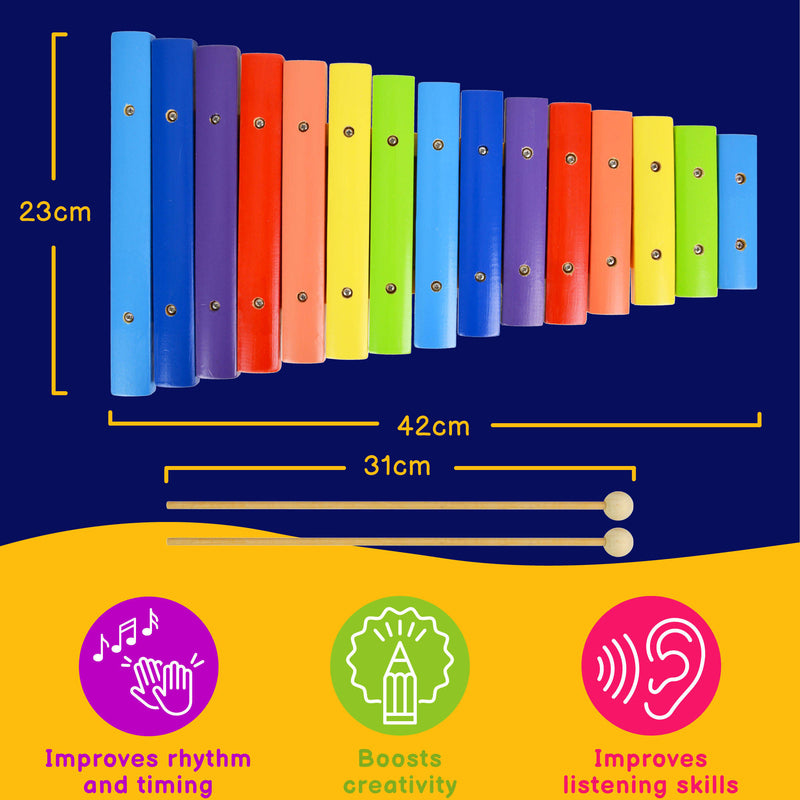 A-Star 15 Note Rainbow Xylophone with Beaters