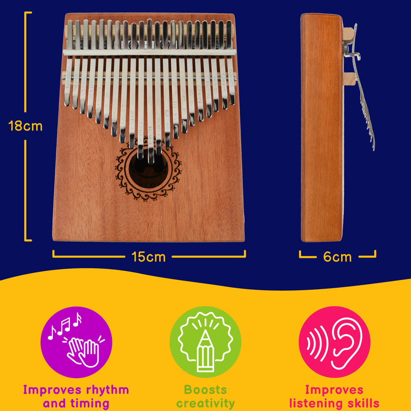 A-Star 21 Key Kalimba Thumb Piano - Natural