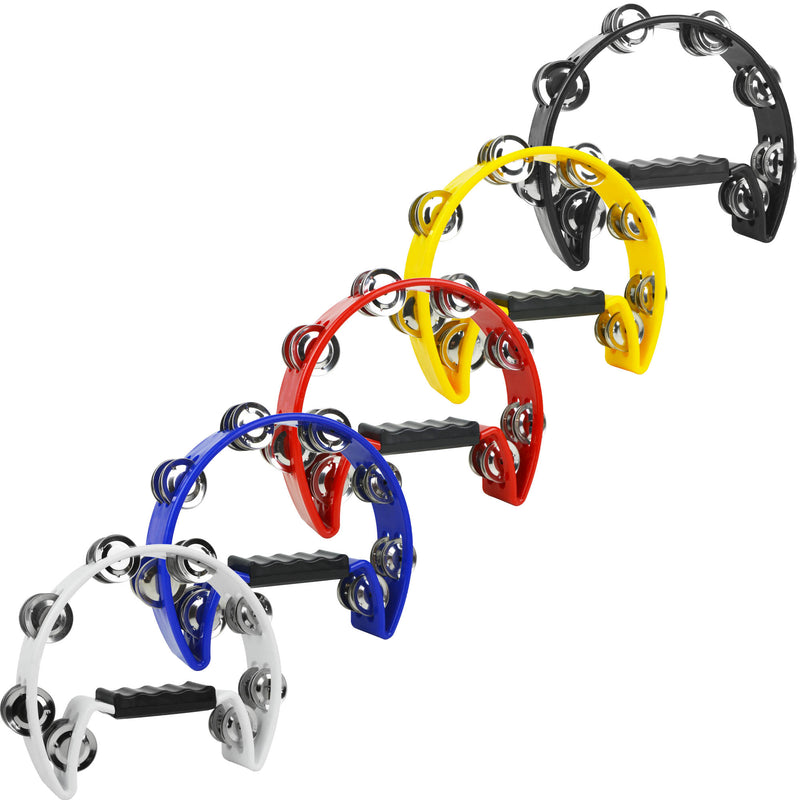 A-Star Half Moon Assorted Colour Tambourine Pack of 10