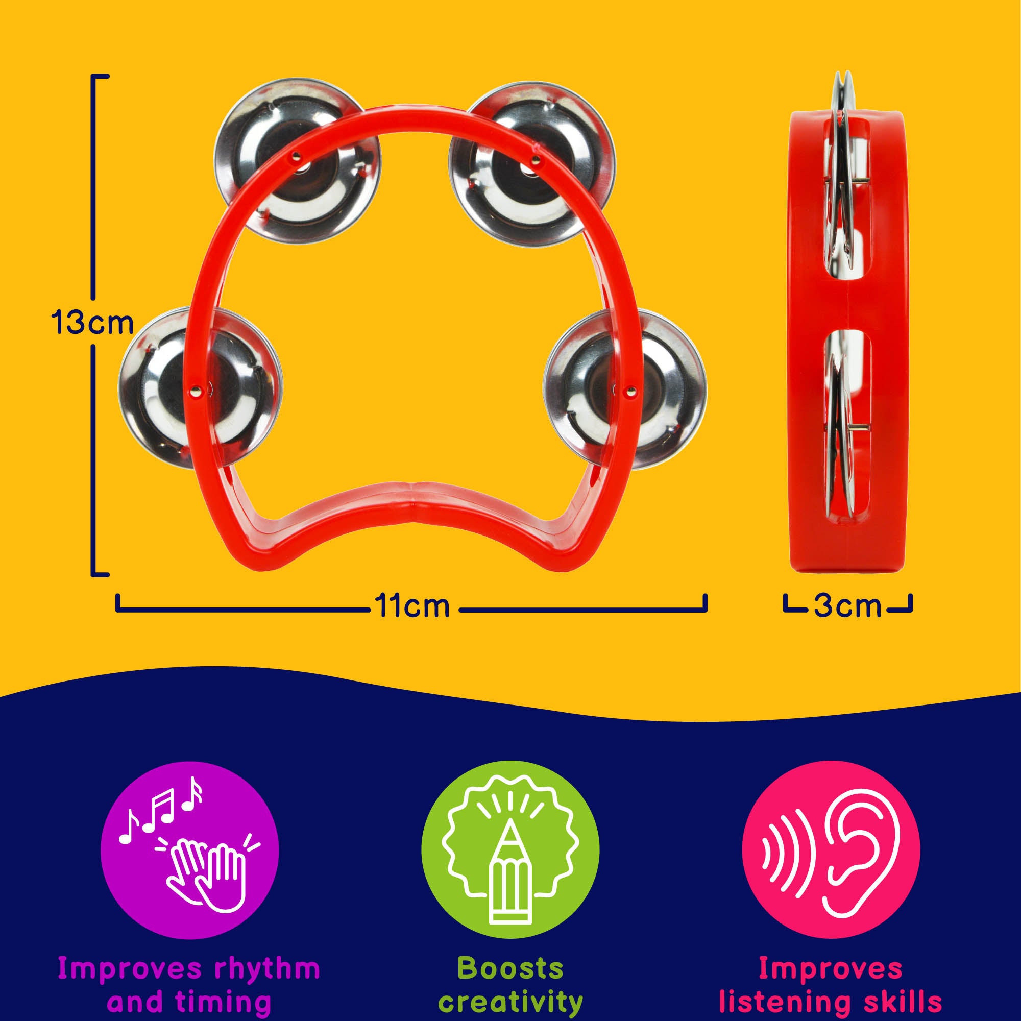 A-Star Mini Tambourine Tambourines, Tambours and Drums#Colour_Red