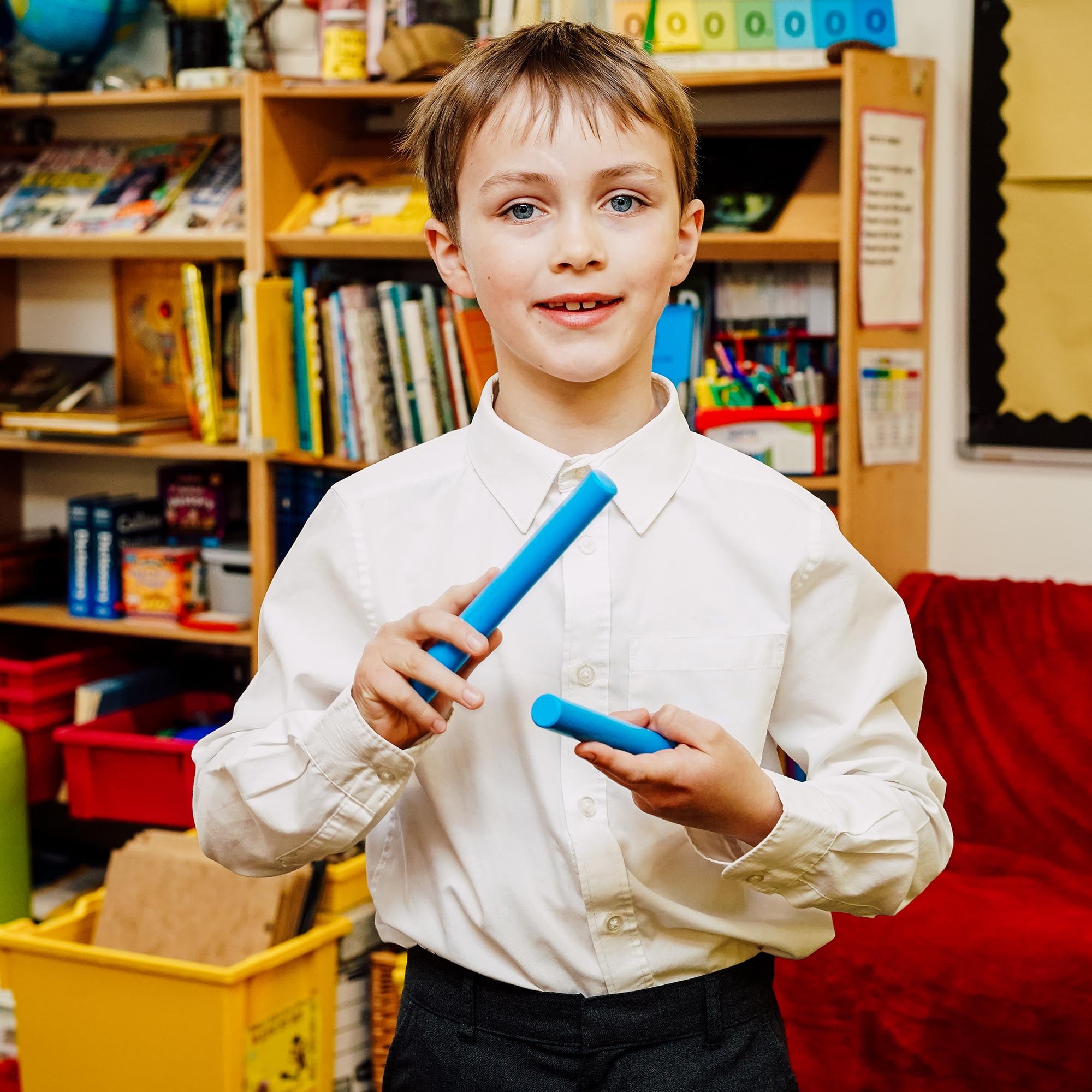 A-Star Coloured Claves - 10 Pairs Blue Claves, Castanets and Woodblocks#Colour_Blue