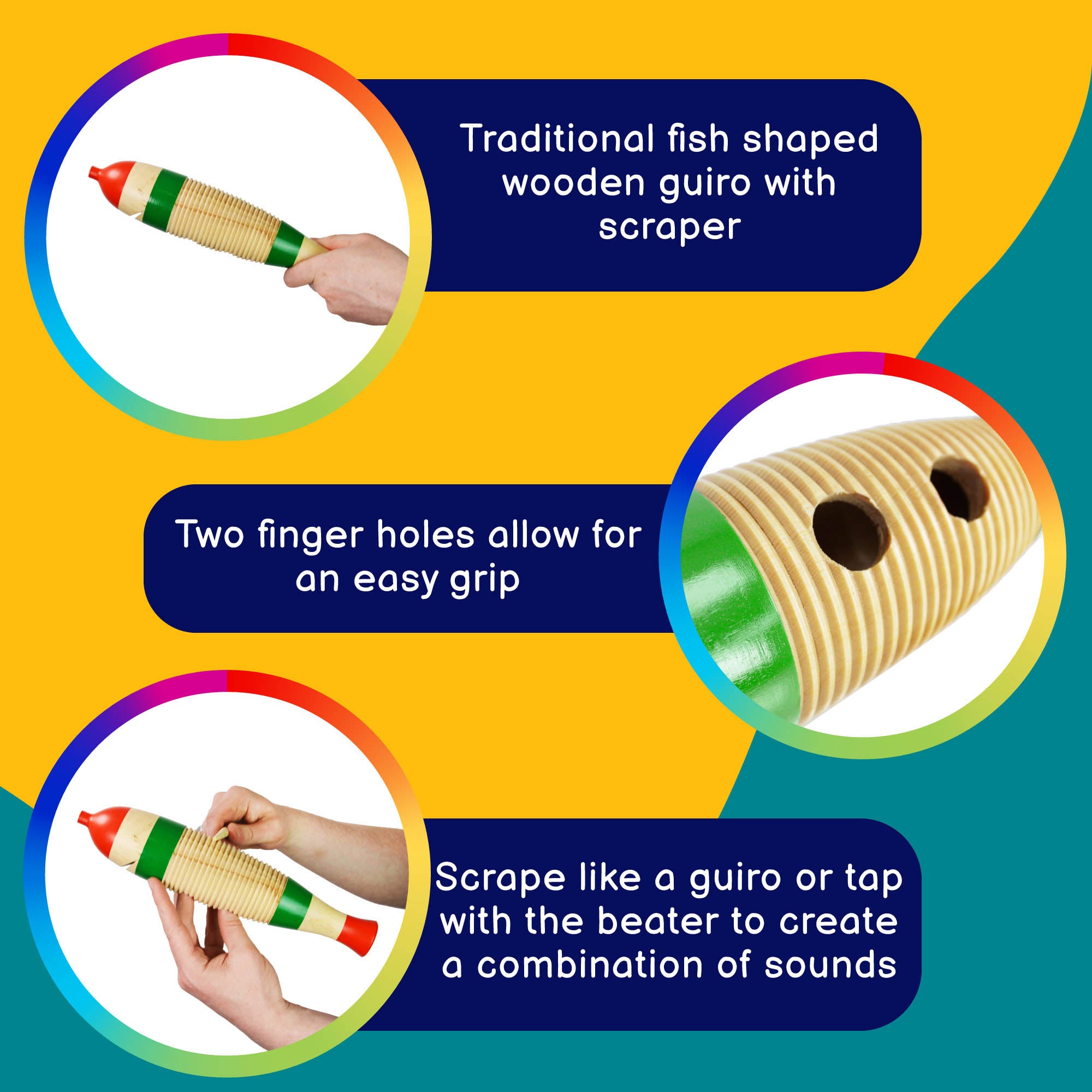 A-Star Fish Guiro Large Maracas, Shakers and Guiros#Size_Small