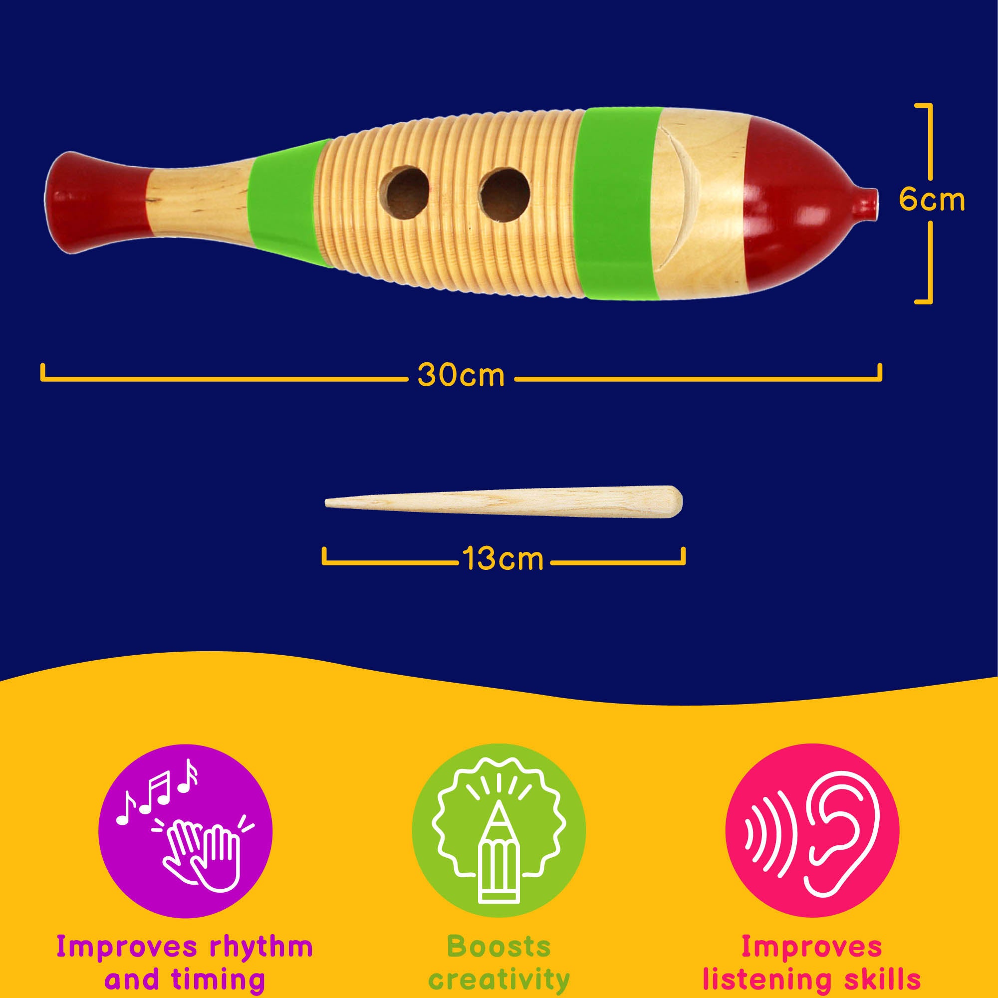 A-Star Fish Guiro Large Maracas, Shakers and Guiros#Size_Small