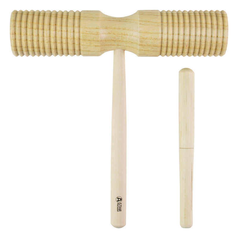A-Star Two-Tone Wood Block Guiro with Beater
