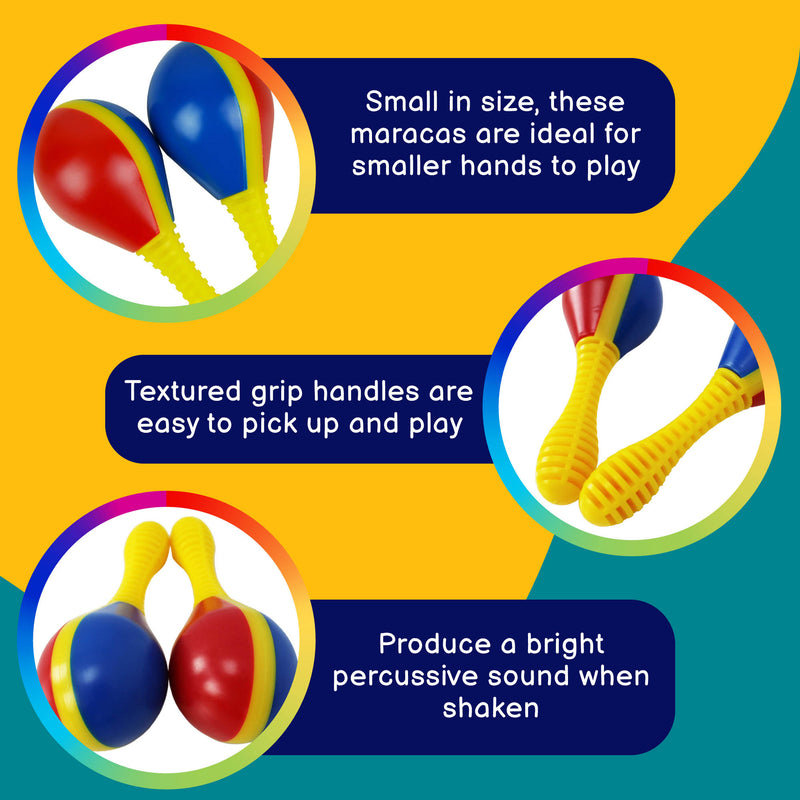 A-Star Small Hands Plastic Maracas - Pair Maracas, Shakers and Guiros