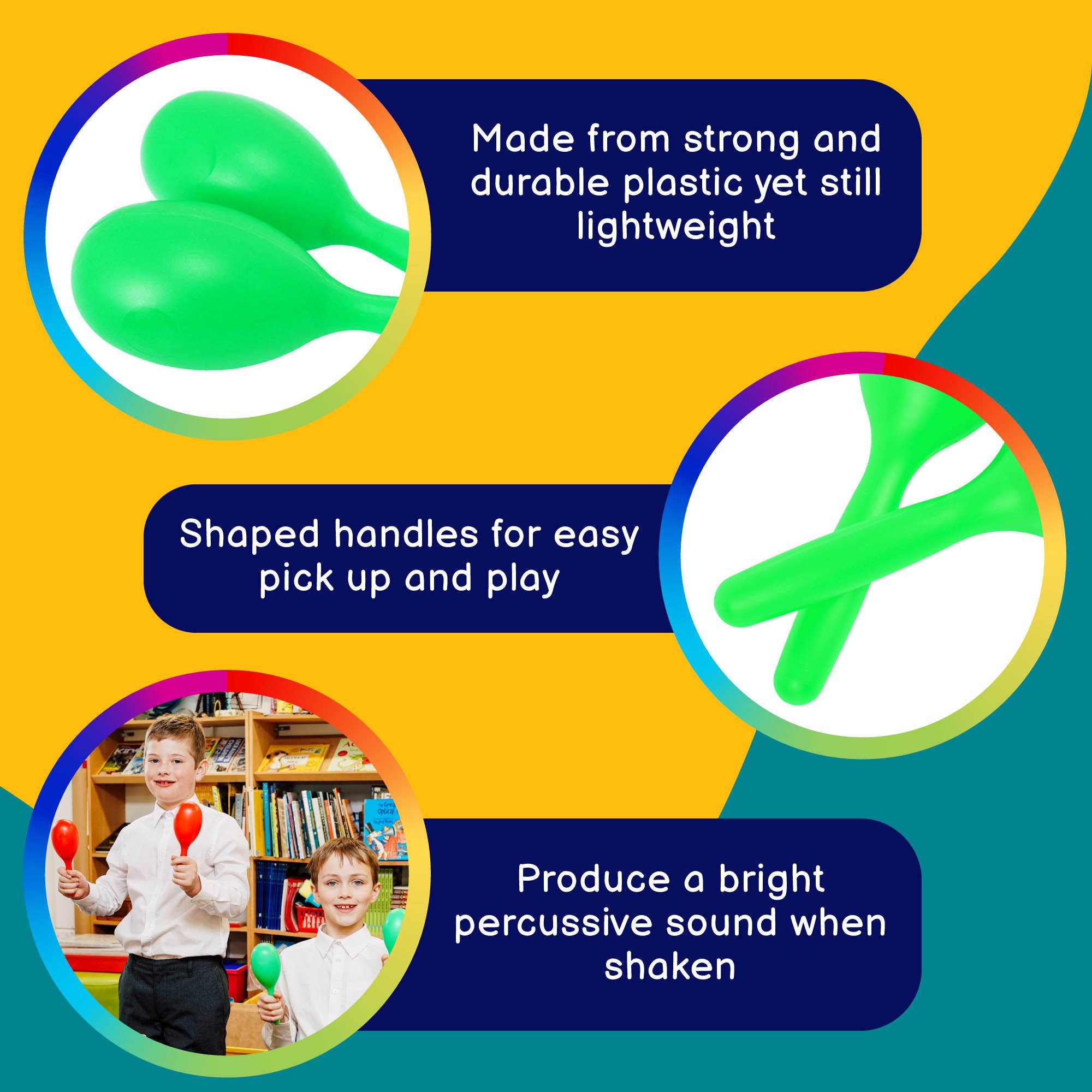 A-Star Plastic Maracas Medium Green Maracas, Shakers and Guiros#Colour_Green