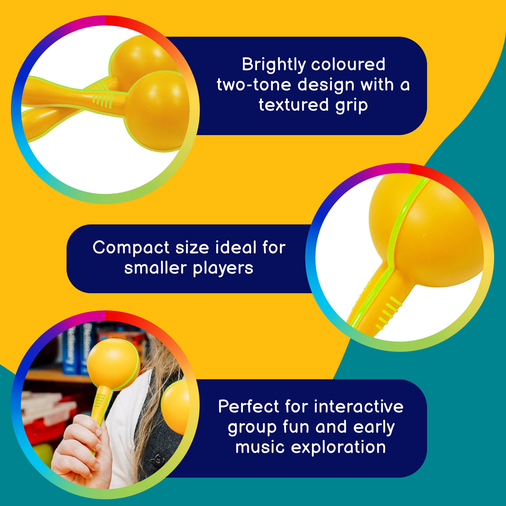 A-Star Plastic Maracas Small Yellow Maracas, Shakers and Guiros#Colour_Yellow
