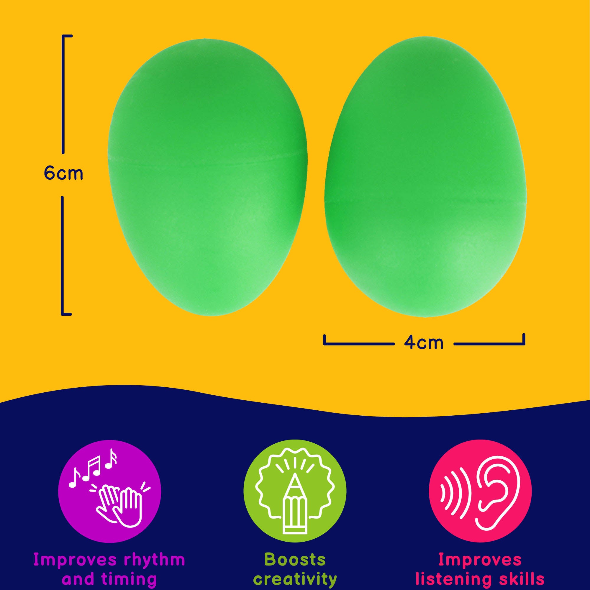A-Star Pair of Egg Shakers Red Maracas, Shakers and Guiros#Colour_Green