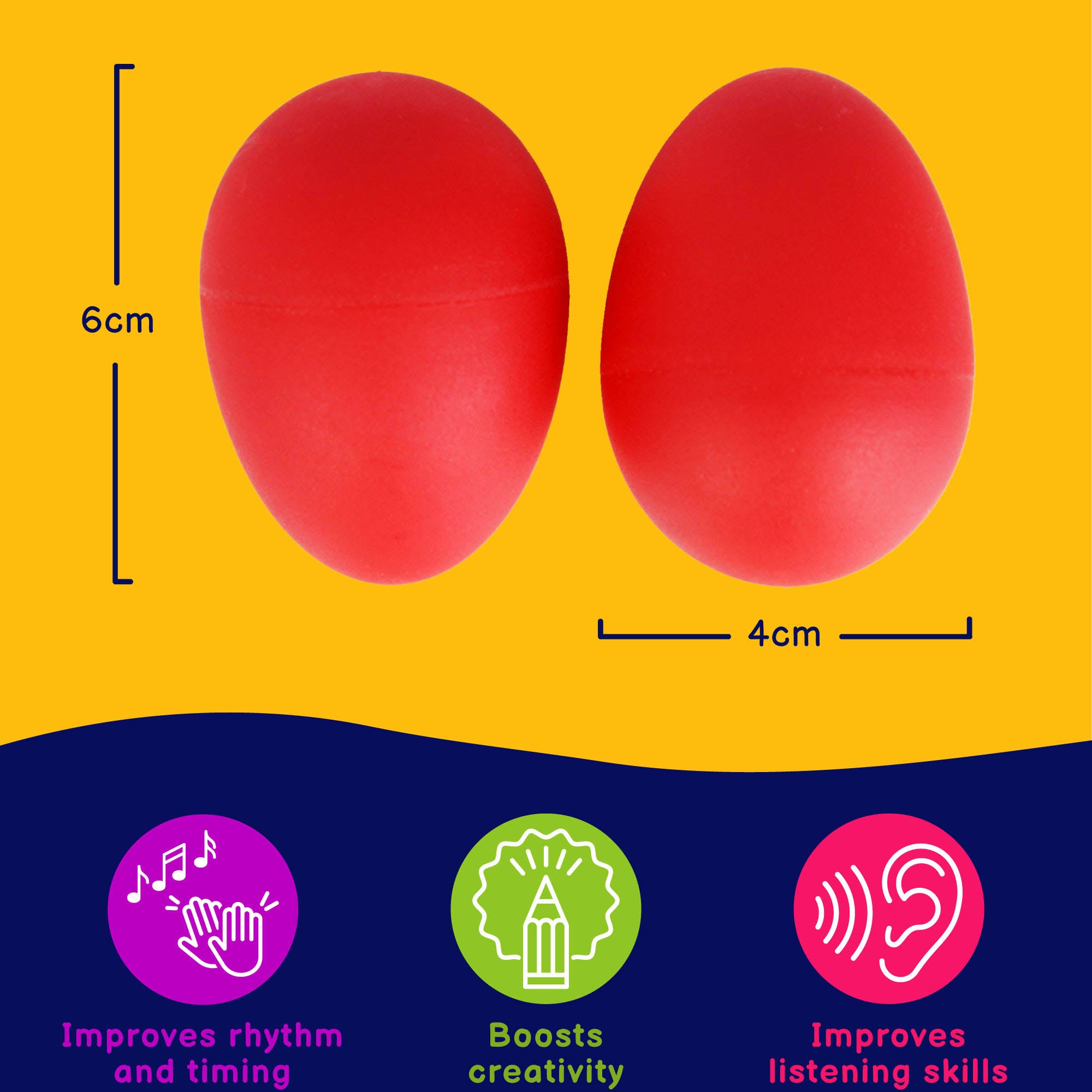 A-Star Pair of Egg Shakers Red Maracas, Shakers and Guiros#Colour_Red