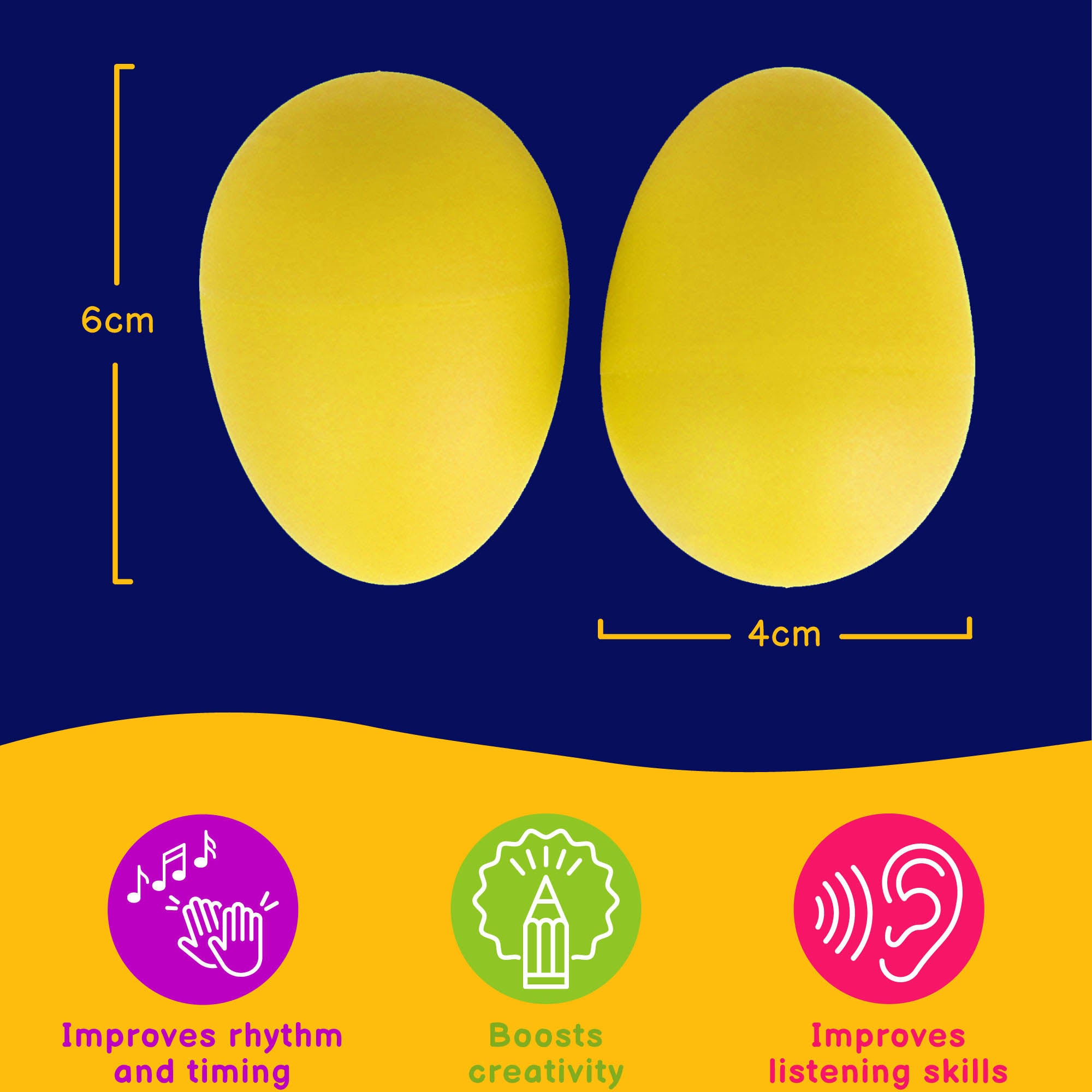 A-Star Pair of Egg Shakers Maracas, Shakers and Guiros#Colour_Yellow