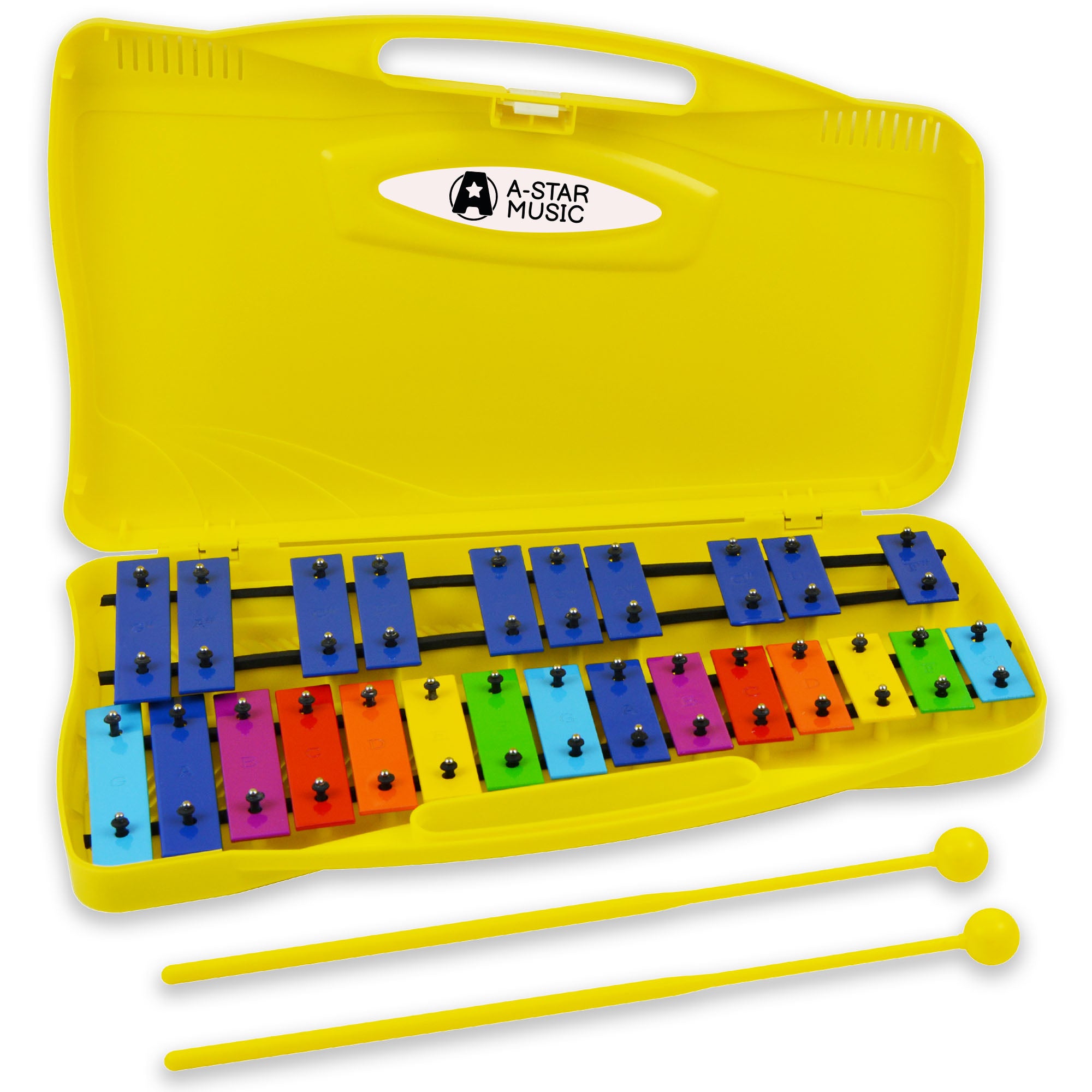 A-Star 25 Note Chromatic Glockenspiel Tuned Percussion#Colour_Yellow