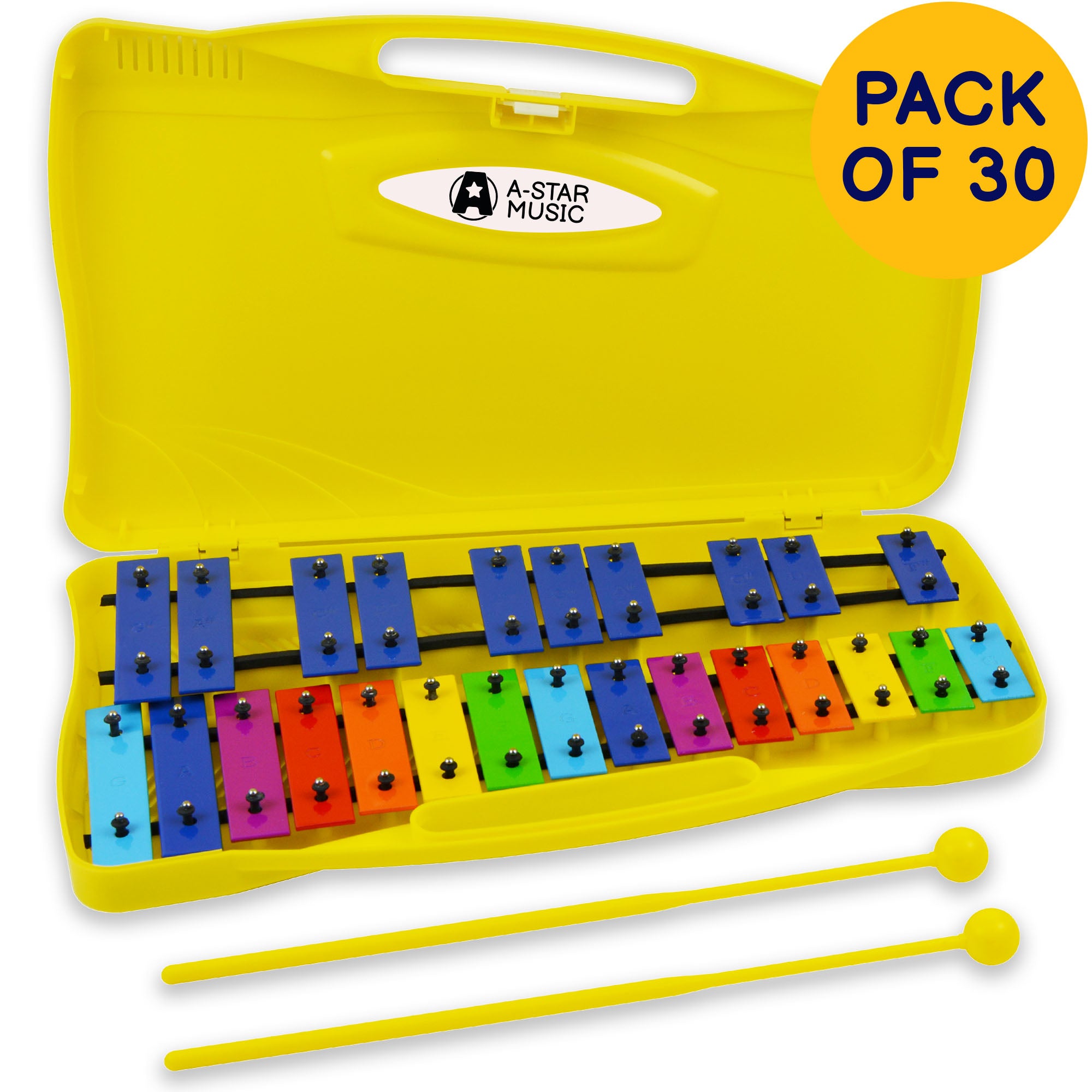 A-Star 25 Note Chromatic Glockenspiel - 30 Pack#Colour_Yellow