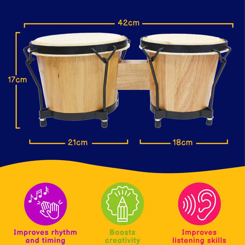 A-Star Bongos 7 Inch and 8 Inch Bongo Drums