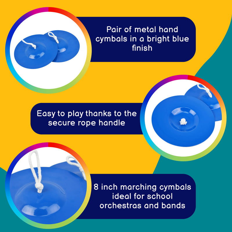 A-Star 8 Inch Metal Cymbals - Blue