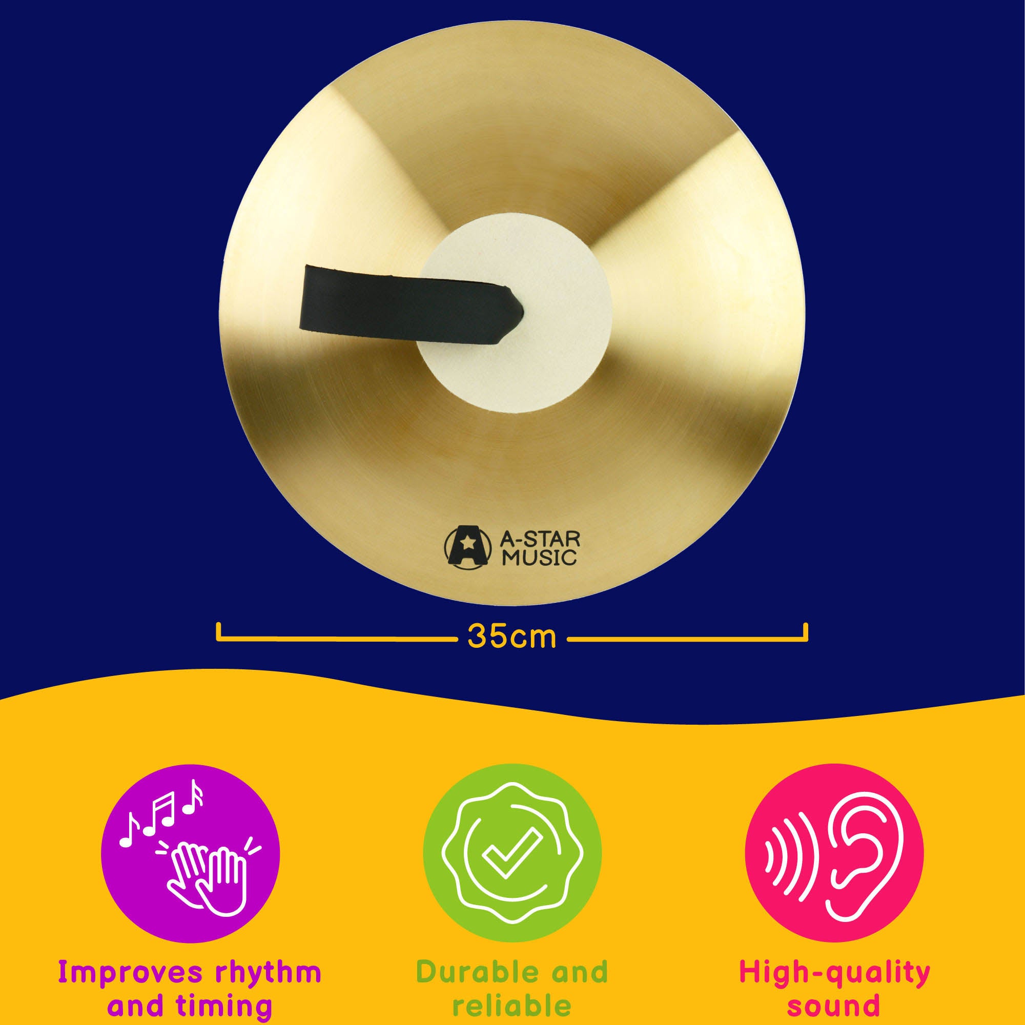 A-Star Brass Marching Cymbal Pair 14 Inch