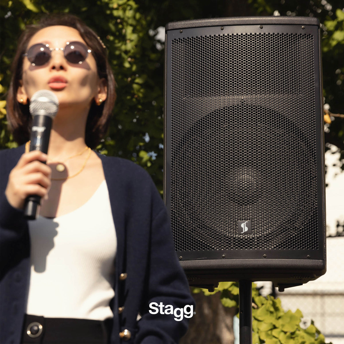 Stagg 15 Inch Battery-Powered PA Speaker with Wireless Mic