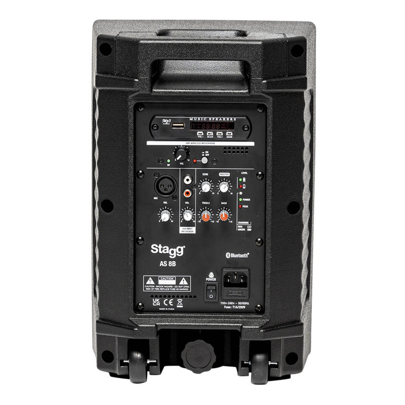 Stagg 8 Inch Battery Powered Active Speaker with Wireless Mic