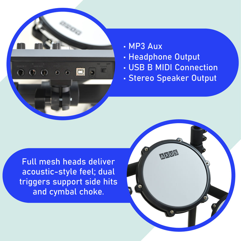 Axus AXK5 Electronic Mesh Head Drum Kit