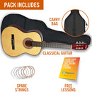 3rd Avenue Full Size Classical Guitar Pack Natural Classical Guitars
