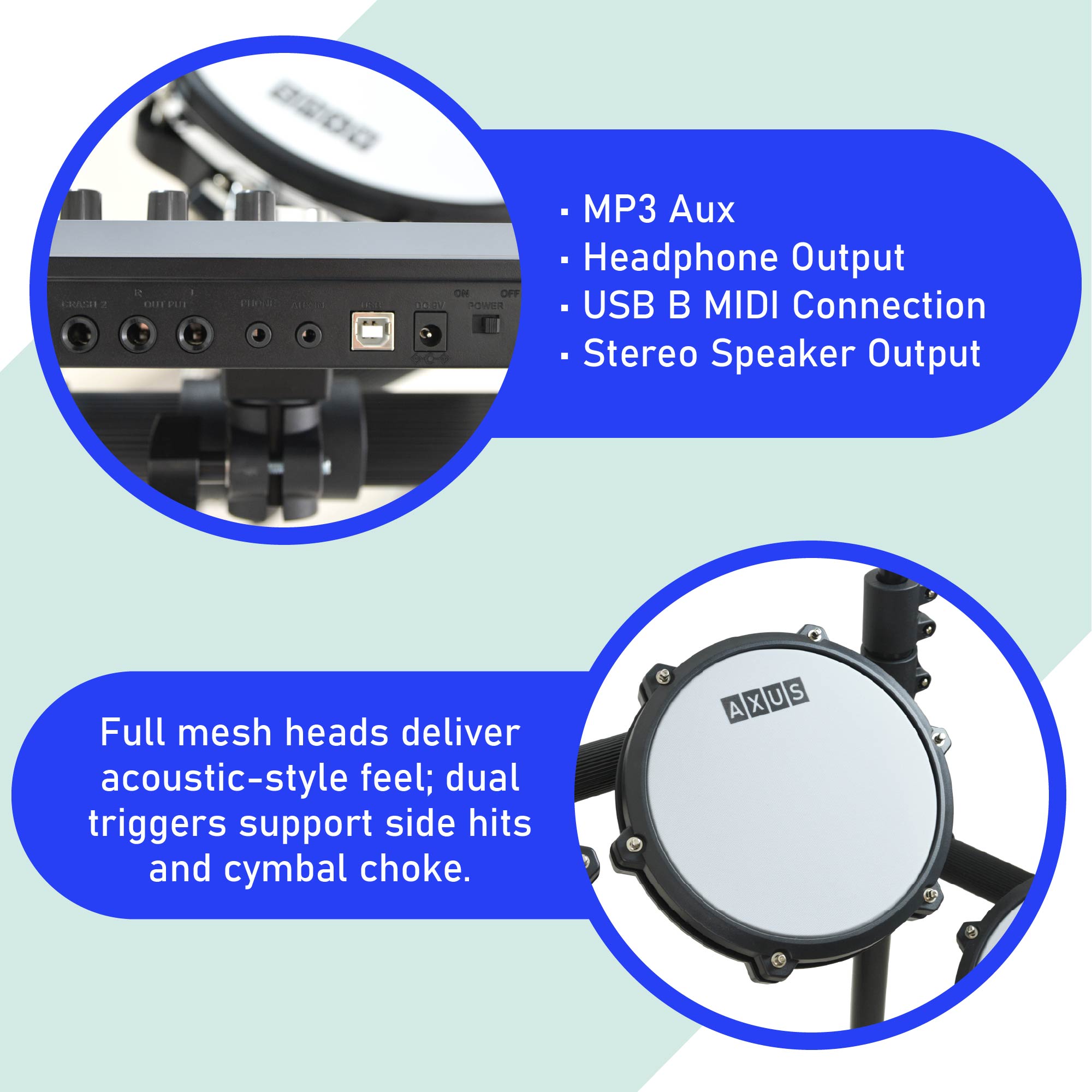 Axus AXK5 Electronic Mesh Head Drum Kit