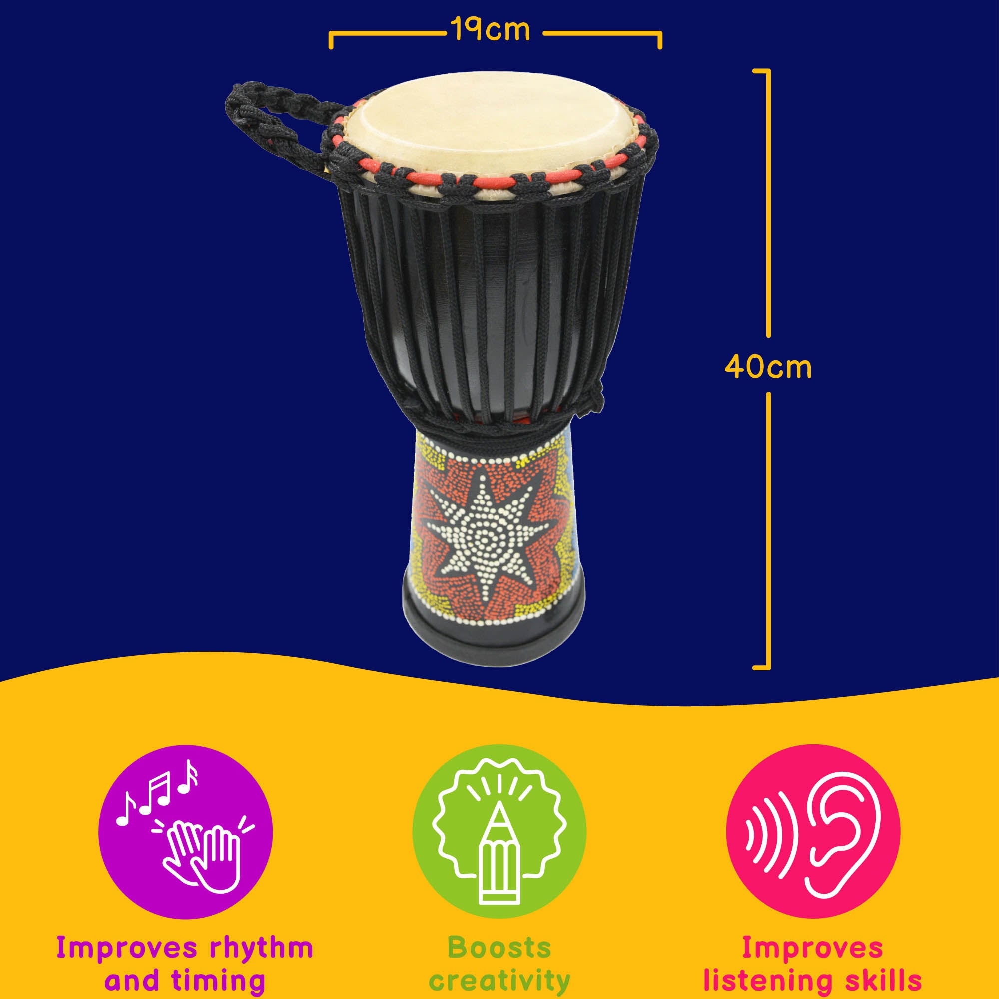 A-Star 7 inch Painted Djembe