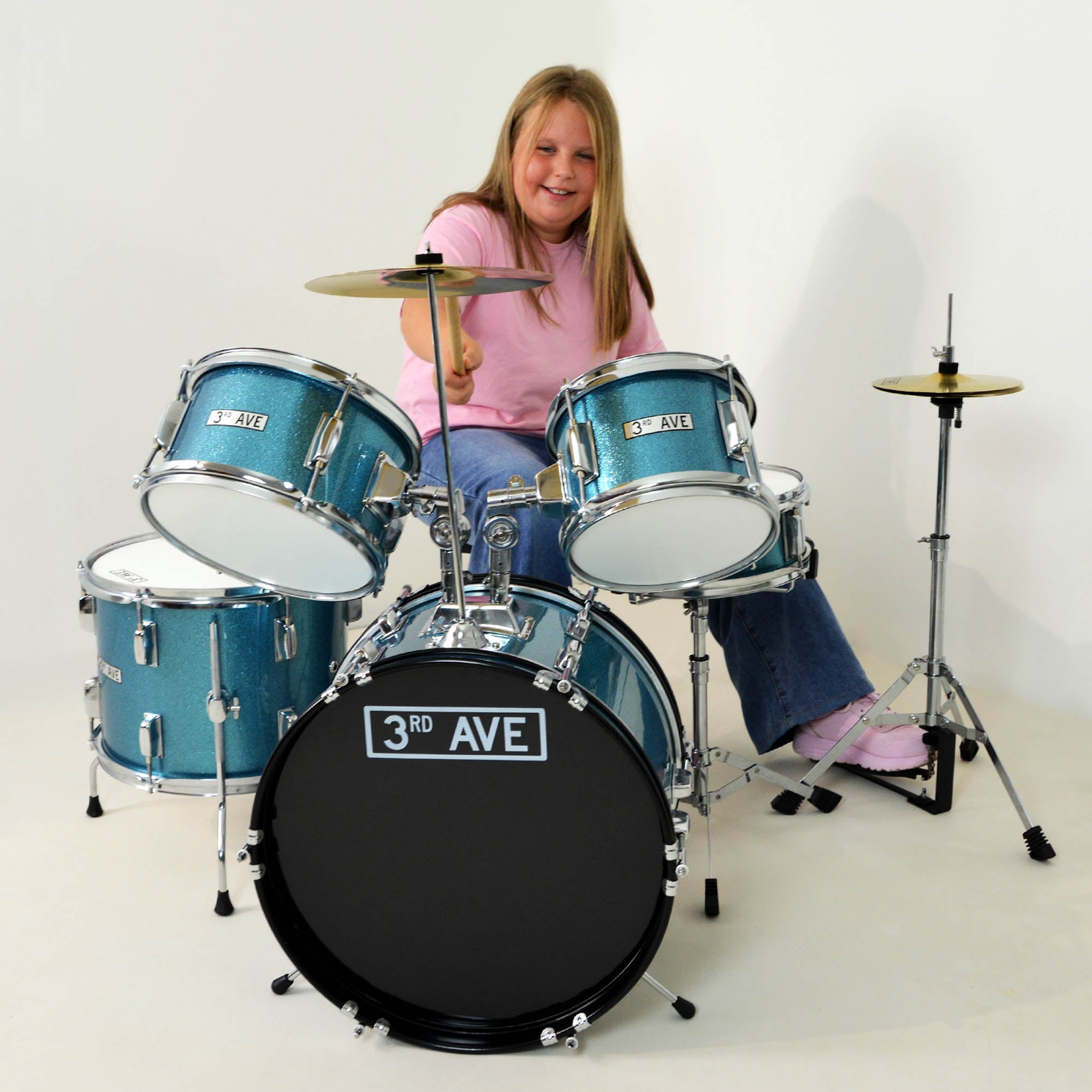 3rd Avenue 5 Piece Junior Drum Kit#Colour_Blue