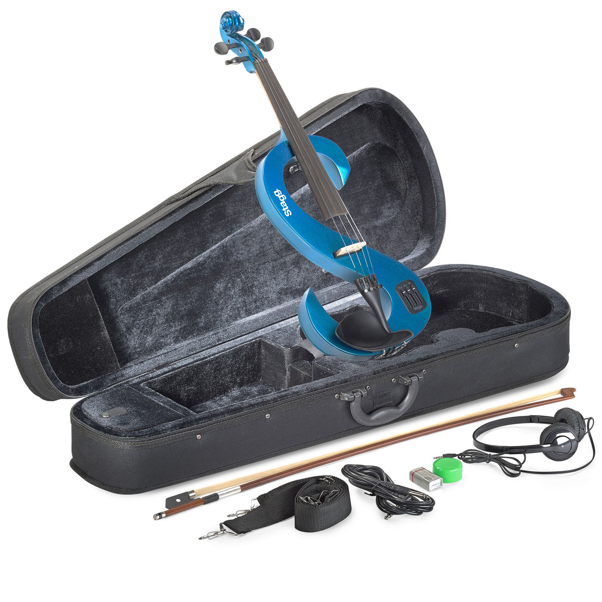 Stagg EVN Electric Violin Outfit Violins#Colour_Metallic Blue