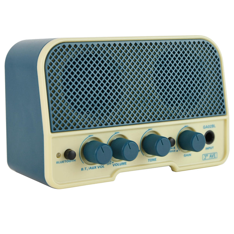 3rd Avenue 5W Mini Guitar Amplifier and Bluetooth Speaker - Space Blue and Cream