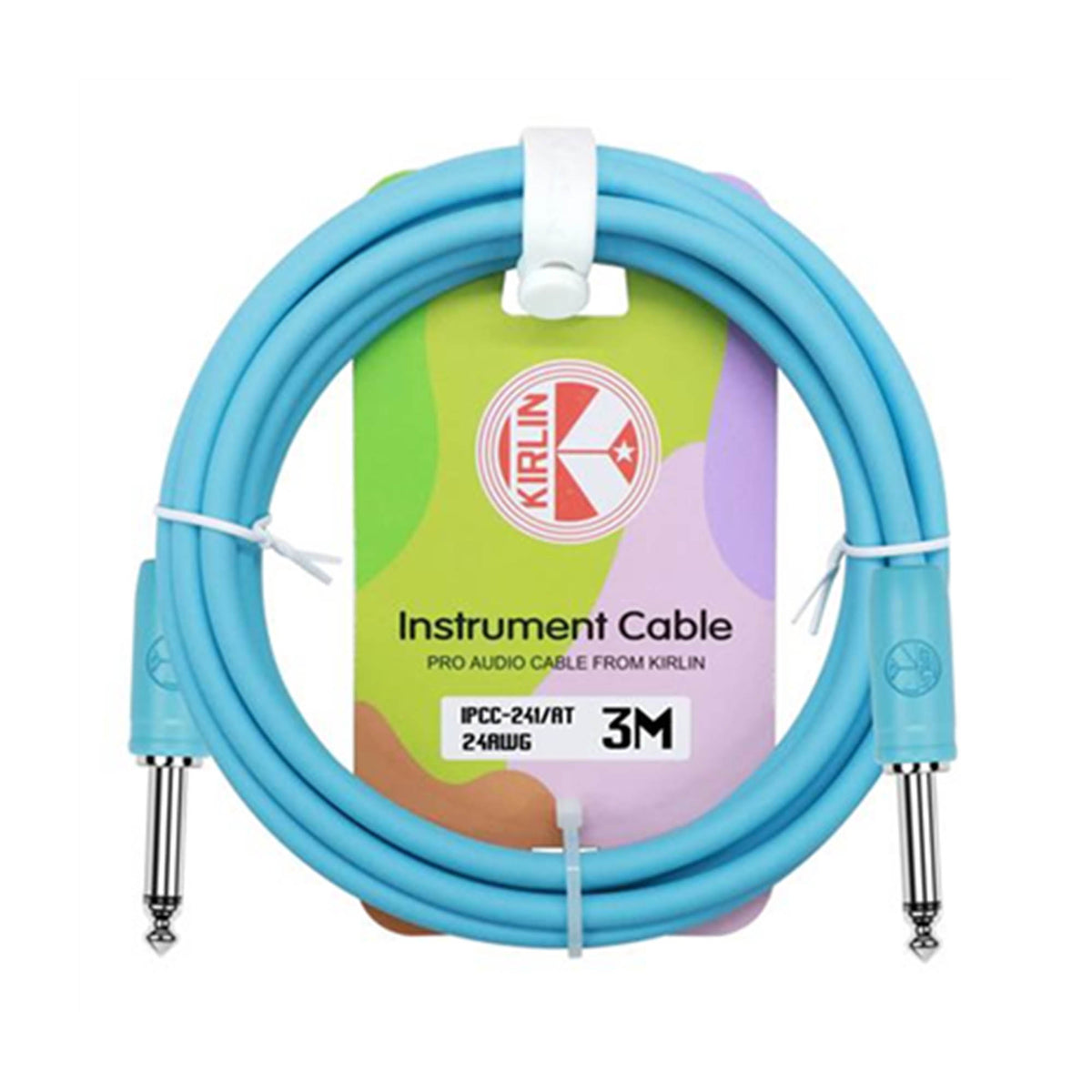 Kirlin Pastelpop Guitar Instrument Cable - 3m#Colour_Blue