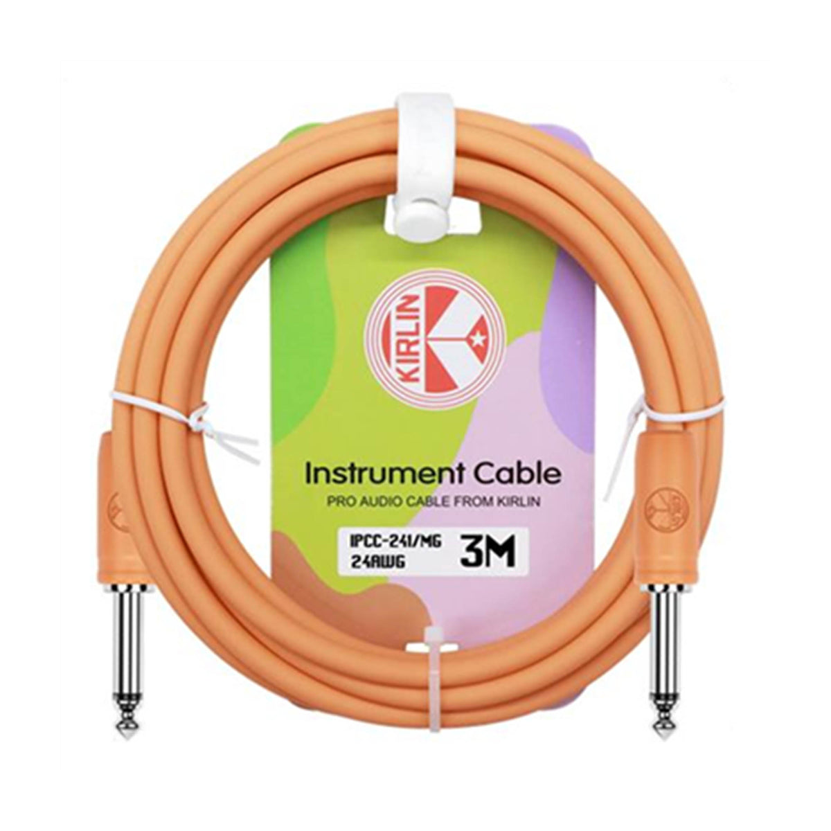 Kirlin Pastelpop Guitar Instrument Cable - 3m#Colour_Orange
