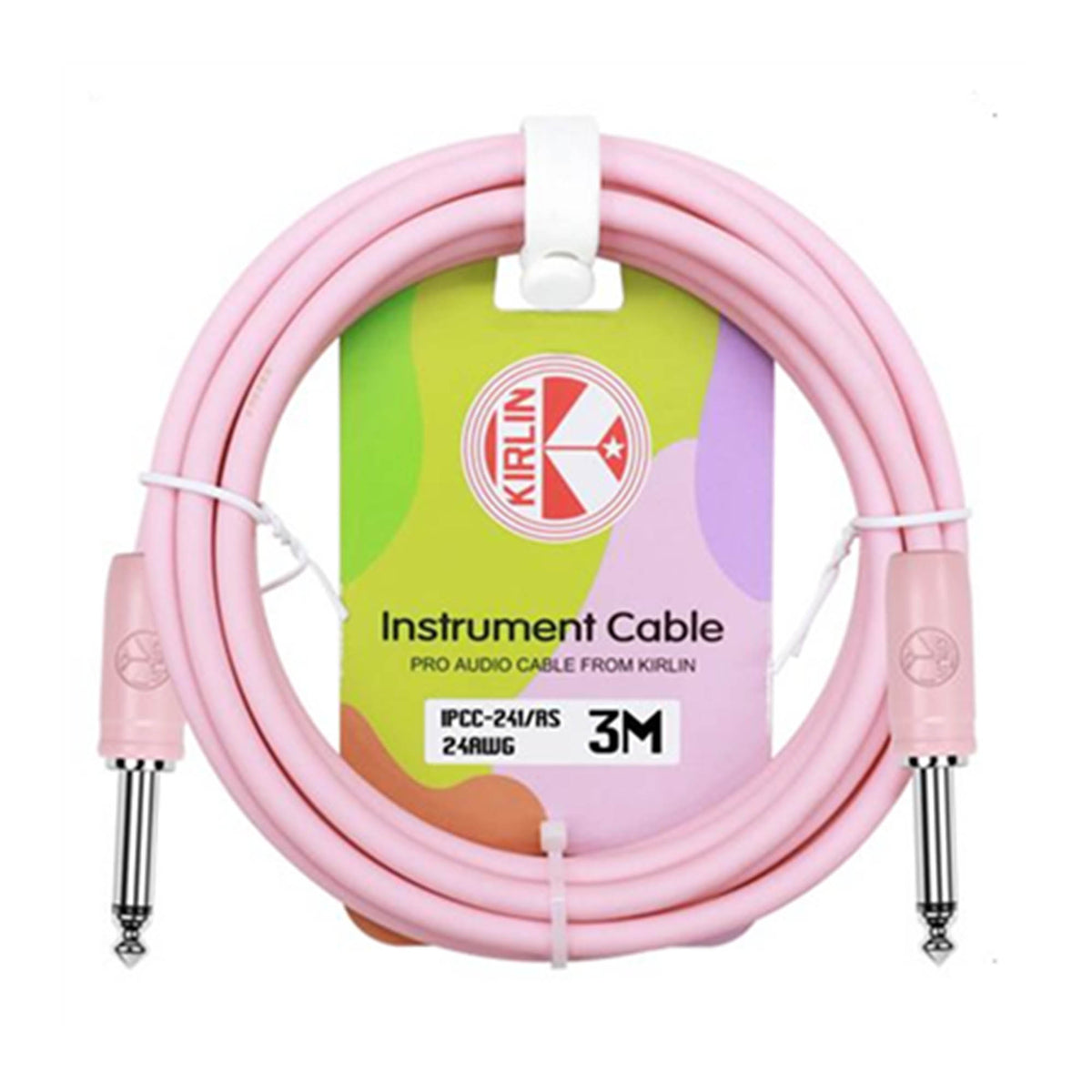 Kirlin Pastelpop Guitar Instrument Cable - 3m#Colour_Pink