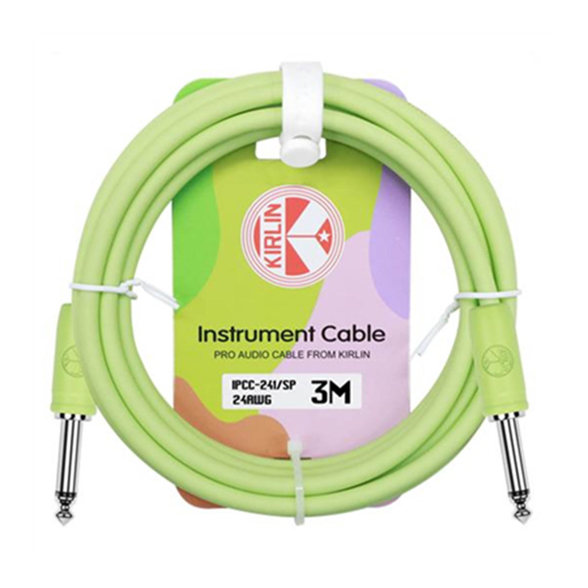 Kirlin Pastelpop Guitar Instrument Cable - 3m#Colour_Green