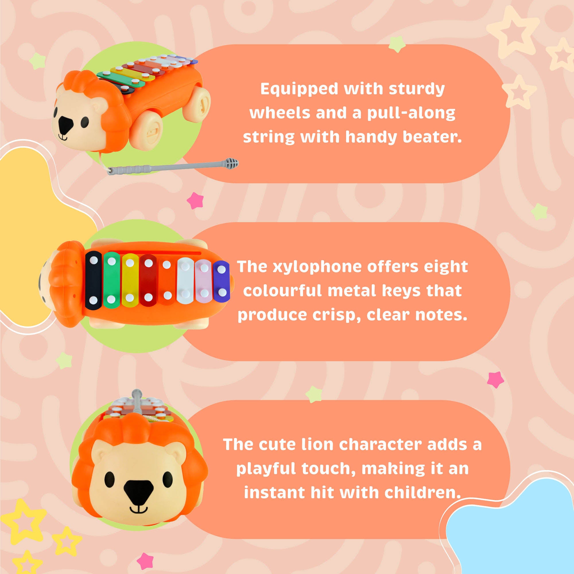 Little Star Lion Pull Along Xylophone