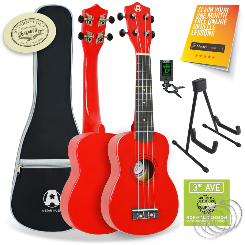 A-Star Ukulele Starter Pack Black Ukuleles