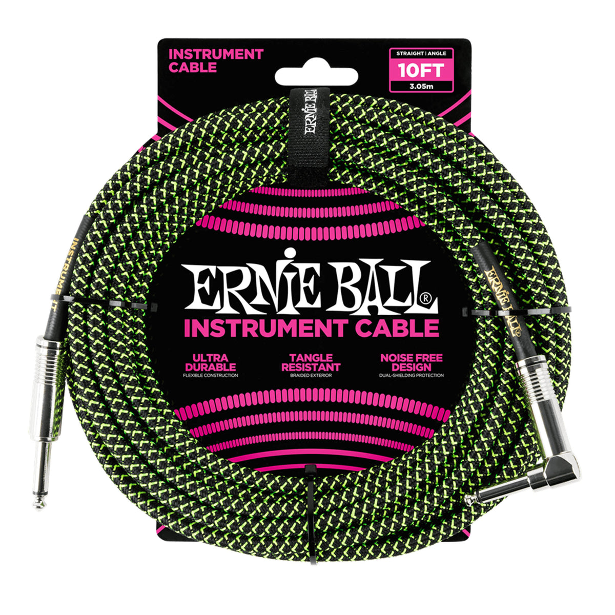 Ernie Ball Braided Straight/Angle Guitar Cable - 3m