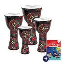Percussion Plus Carnival Slap Djembe Mixed Pack of 4 - Pre-Tuned