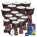 Percussion Plus Carnival Slap Djembe Secondary Pack of 16 - Rope Tuned