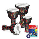 Percussion Plus Carnival Slap Djembe Mixed Pack of 4 - Rope Tuned