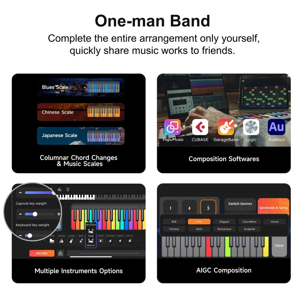 PopuPiano Smart Portable Piano MIDI Controller