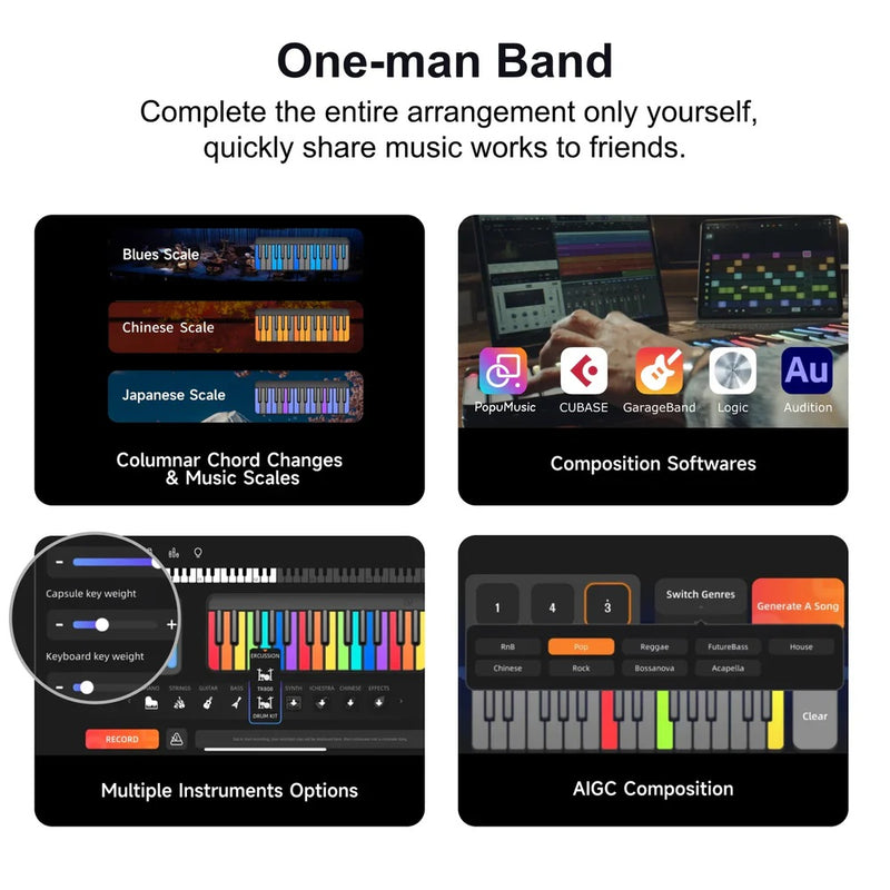 PopuPiano Smart Portable Piano MIDI Controller